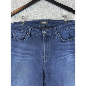 7 For All Mankind Jeans Womens 31 Blue Skinny Stretch Denim Mid Rise Los Angeles